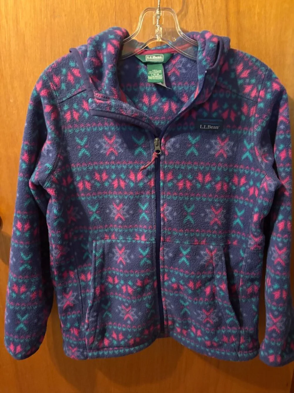 L.L. Bean Girls Large 12-14 Fleece Jacket Sweater Hoodie
